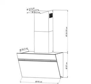Klarstein Alina 90 Czarny (CGCH3-Alina90-BK) - Okapy kuchenne - miniaturka - grafika 9