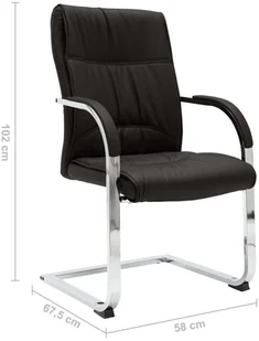 Fotel biurowy, krzesło biurowe vidaXL Krzesło biurowe, wspornikowe, czarne, sztuczna skóra - Fotele i krzesła biurowe - miniaturka - grafika 6