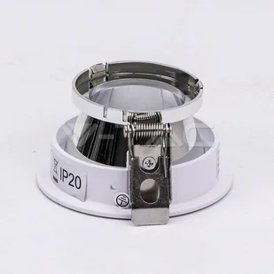 v-tac Oprawa Oczko V-TAC GU10 Wpuszczana Biały/Chrom Okrągła VT-873 - Oprawy, klosze i abażury - miniaturka - grafika 2