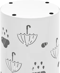 vidaXL Stojak na parasole, wzór w parasole, stalowy, biały - Wieszaki i stojaki - miniaturka - grafika 4