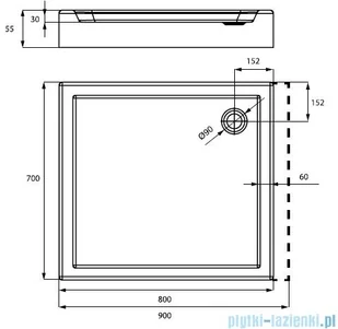 Massi PRIMERO 70x90 MSBR-D104A-70-90 - Brodziki prysznicowe - miniaturka - grafika 3