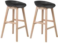 Krzesła - Beliani Zestaw 2 krzeseł barowych czarny MICCO - miniaturka - grafika 1