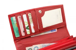 PolskaGalanteria.pl Portfel Damski PolskaGalanteria Długi Suwak Skóra Naturalna Lakierowana Klapka Wzór III KP D402 - Portfele - miniaturka - grafika 7