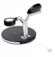 Ładowarki do telefonów - Ładowarka Indukcyjna Qi 3W1 15W X970 Czarna - miniaturka - grafika 1