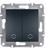 Wyłączniki światła i elektryczne - Schneider Asfora łącznik schodowy podtynkowy podwójny antracyt EPH0600371 - miniaturka - grafika 1