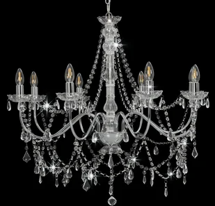 vidaXL Żyrandol z koralikami, srebrny, 8 żarówek E14 - Lampy sufitowe - miniaturka - grafika 3