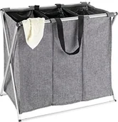 Kosze na bieliznę - Wenko torba na pranie Trio szary melanż kosz na pranie pojemność 130 L, poliester,, 38 x 63 x 57 cm 62152100 - miniaturka - grafika 1