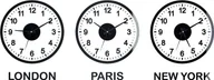 Zegary - NoName zegar ścienny world cities aluminium czarny/biały 3 sztuki twm_458601 - miniaturka - grafika 1