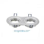 Oprawy, klosze i abażury - Aigostar OPRAWA SUFITOWA M1030R-02 SREBRNA OKRĄGŁA PODWÓJNA 004483 - miniaturka - grafika 1