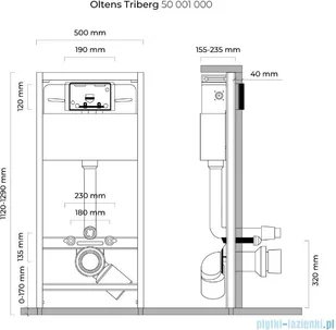 Oltens zestaw podtynkowy stelaż + miska Gulfoss SmartClean z deską wolnoopadającą 50001000/42508000 - Stelaże i zestawy podtynkowe do WC - miniaturka - grafika 2