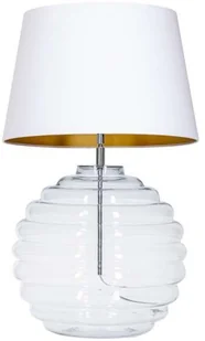 4concepts Stojąca LAMPA stołowa SAINT TROPEZ L215081230 nocna LAMPKA abażurowa do sypialni biała przezroczysta L215081230 - Lampy stojące - miniaturka - grafika 5