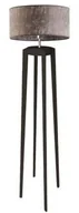 Lampy stojące - Lysne Drewniana lampa salonowa CEDROS abażur szary melanż stelaż heban 1560587 - miniaturka - grafika 1