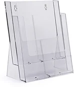 Akcesoria do reklamy - Stojak na ulotki kaskadowy 2 x A4 / 4 x DL plexi odlewany 2C230 - miniaturka - grafika 1