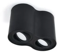 Oprawy, klosze i abażury - Superled OPRAWA HALOGENOWA LED Z SERII: BUSTO X2 NATYNKOWA OKRĄGŁA RUCHOMA - CZARNY OS-6327 - miniaturka - grafika 1