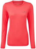 Bluzy sportowe damskie - RONHILL RONHILL Koszulka do biegania damska z długim rękawem WOMENS TECH L/S TEE różowa - miniaturka - grafika 1