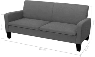 vidaXL 2-częściowy komplet wypoczynkowy, tkanina, ciemnoszary - Komplety wypoczynkowe - miniaturka - grafika 7