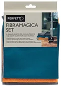 Ściereczki, gąbki, czyściki - Perfetto Zestaw idealnie Micro zestaw 3 sztuki ściereczki z mikrofibry, materiału, dynia/szary/Petrol, 40 x 35 x 0,5 cm 0264H - miniaturka - grafika 1