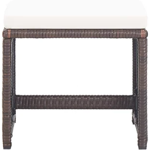 vidaXL Stołki barowe, 2 szt., z poduszkami, polirattan, brązowe - Fotele i krzesła ogrodowe - miniaturka - grafika 3