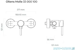 Oltens Molle prysznicowa ścienna czarny mat33000300 - Baterie wannowe i prysznicowe - miniaturka - grafika 2