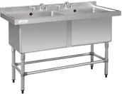 Meble gastronomiczne - Vogue Zlew dwukomorowy | 1410x600x(H)900mm 406 - miniaturka - grafika 1