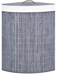 vidaXL Bambusowy kosz na pranie, narożny, szary, 60 L vidaXL - Kosze na bieliznę - miniaturka - grafika 4