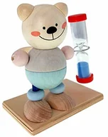 Płyny do płukania jamy ustnej - Hess-Spielzeug Hess drewniana zabawka 14532 zegar do szczoteczki do zębów z drewna, niedźwiedź naturalny, klepsydra z kolorowym piaskiem dla dzieci, ok. 9 x 7 x 10 cm, kolorowy - miniaturka - grafika 1