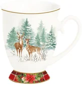 Kubki - Nuova Cer Easy life r2s KUBEK PORCELANOWY NA STOPCE Winter Forest - Jelenie w zimie 1456 WIFO - miniaturka - grafika 1