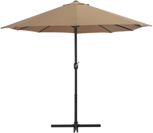 vidaXL Parasol ogrodowy na słupku aluminiowym, 460 x 270 cm, taupe - Parasole ogrodowe - miniaturka - grafika 6