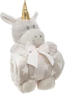 Maskotki i pluszaki - Atmosphera for kids Maskotka dla dziecka JEDNOROŻEC z kocykiem 2 w 1 kolor beżowy 138739D-gold - miniaturka - grafika 1