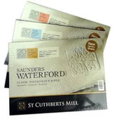 Podobrazia, bloki, papiery - Saunders Karton 56x76 Saunders Waterford HP 300g T5003000101CB - miniaturka - grafika 1