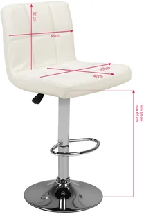 ACTIVESHOP Hoker Barowy M06 Pikowany Regulowany Biały 10003_132522 - Krzesła i taborety kosmetyczne - miniaturka - grafika 5