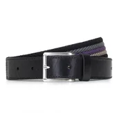 Paski - Wittchen Męski pasek ze skóry licowej i bawełnianej plecionki 92-8M-390-1X - miniaturka - grafika 1