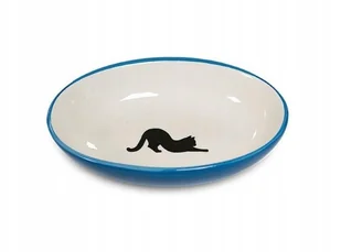 Miska ceramiczna dla kota talerzyk biało-niebieski - Miski dla kotów - miniaturka - grafika 3