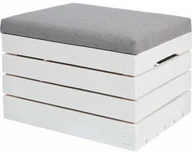 Ławki do przedpokoju - Biała Drewniana Skrzynia Z Siedziskiem 38 Kolorów T8-P64 - miniaturka - grafika 1