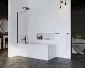 Parawany nawannowe - Radaway Idea PNJ 90 parawan nawannowy jednoczęściowy 900x1500 czarny przejrzyste 10001090-54-01 10001090-54-01 - miniaturka - grafika 1