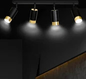 Lampy sufitowe - EULUNA Spot sufitowy Kumo czarny/złoty 4-punktowy - miniaturka - grafika 1