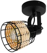 Lampy ścienne - Eglo 43324 ANWICK 1 KINKIET spot stal czarny rattan naturalny VINTAGE 43324 - miniaturka - grafika 1