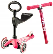 Hulajnogi - Micro hulajnoga i jeździk Mini 3w1 Różowa - miniaturka - grafika 1