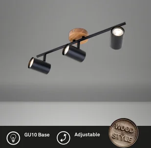 Briloner Wood & Style 2920 spot sufitowy, 3-punktowy - Lampy sufitowe - miniaturka - grafika 4