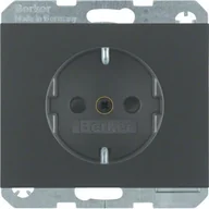 Gniazdka elektryczne - Hager Polo sp. z o.o. K.1 Gniazdo SCHUKO z podwyższoną ochroną styków antracyt mat 47357006 - miniaturka - grafika 1