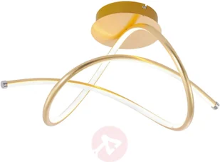 Leuchten Direkt Lampa sufitowa LED Violetta, zakrzywiona, złota - Lampy sufitowe - miniaturka - grafika 2