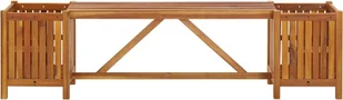 vidaXL Ławka ogrodowa z 2 donicami, 150x30x40 cm, lite drewno akacjowe - Ławki ogrodowe - miniaturka - grafika 2