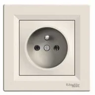 Gniazdka elektryczne - Schneider Asfora gniazdo podtynkowe pojedyncze z uziemieniem z ramką kremowe EPH2800123 - miniaturka - grafika 1