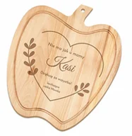 Deski do krojenia - Murrano Deska drewniana do krojenia jabłko z grawerem dla mamy DSK-JAB-023 - miniaturka - grafika 1