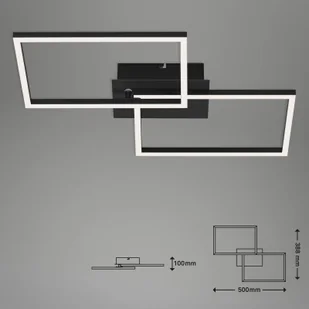 Briloner Lampa sufitowa LED Frame CCT, czarna, 50x39cm - Lampy sufitowe - miniaturka - grafika 4
