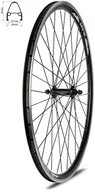 Koła rowerowe - Koło przód 28" obręcz stożkowa czarna, piasta czarna, nakrętki, szprychy czarne 100122 - miniaturka - grafika 1