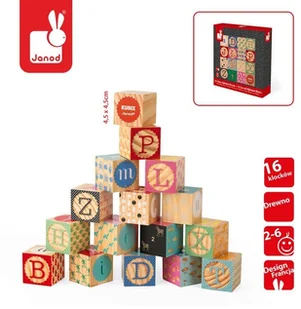 Janod Klocki drewniane Kubix 16 sztuk Alfabet Janod_klocki_kubix_16_alfabet - Klocki - miniaturka - grafika 3