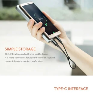 Baseus Kabel USB  Baseus Nimble kabel USB/USB-C 2A 0,23m CATMBJ-01 BSU015BLK - Kable komputerowe i do monitorów - miniaturka - grafika 8