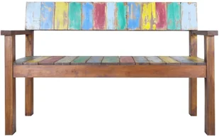 VidaXL Lumarko Ławka, 115 cm, lite drewno z odzysku 326182 VidaXL - Ławki do przedpokoju - miniaturka - grafika 2