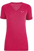 Koszulki i topy damskie - Salewa Salewa damskie bluzki i T-shirty Puez Mel Dry W V-Neck S/Tee, Virtual Pink Melange/6380, 46/40, 00-000027743 00-0000027743 - miniaturka - grafika 1